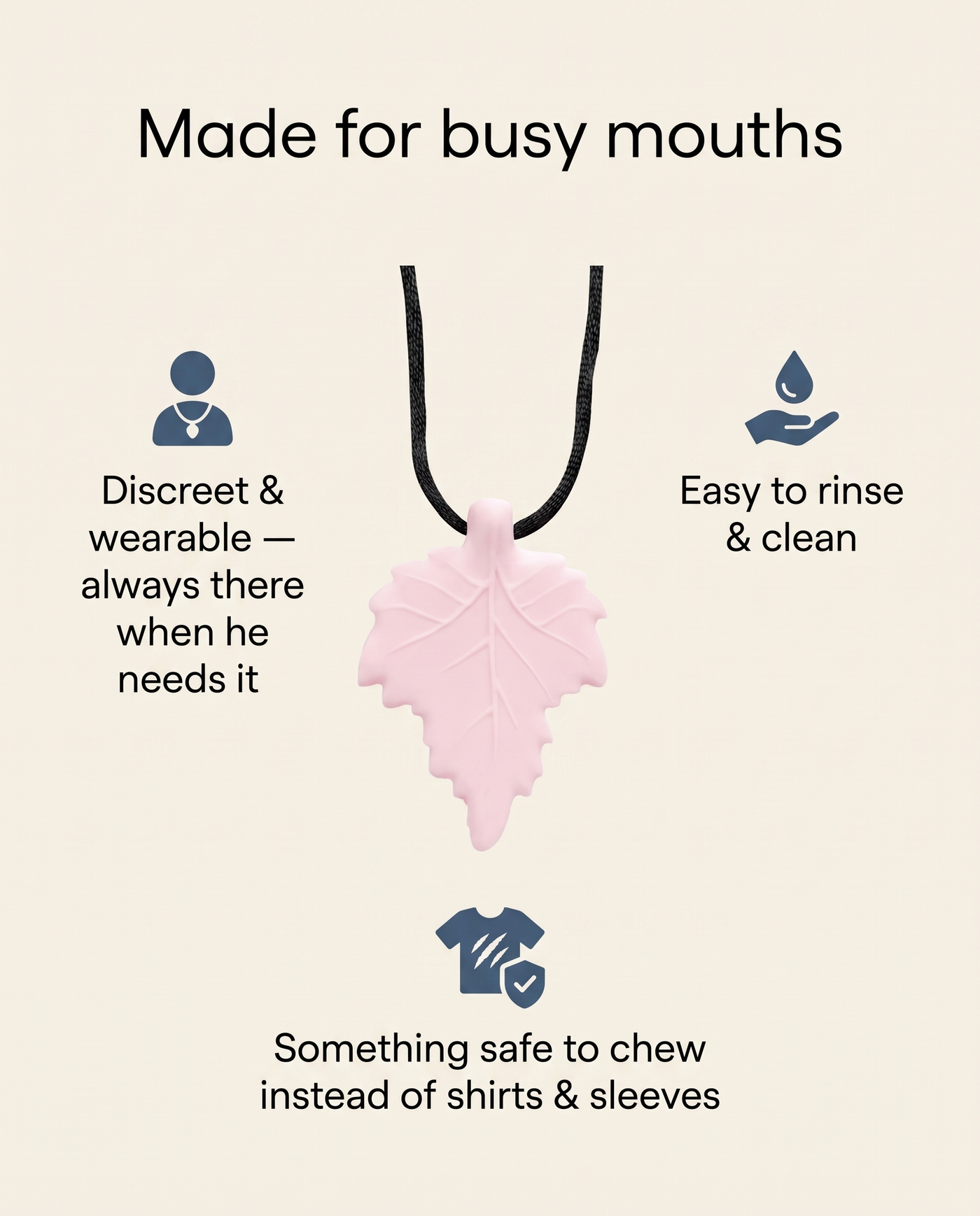 Silicone Chew Pendant for Busy Mouths